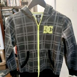 DC Gray and Yellow Plaid Sweatshirt Hoodie
